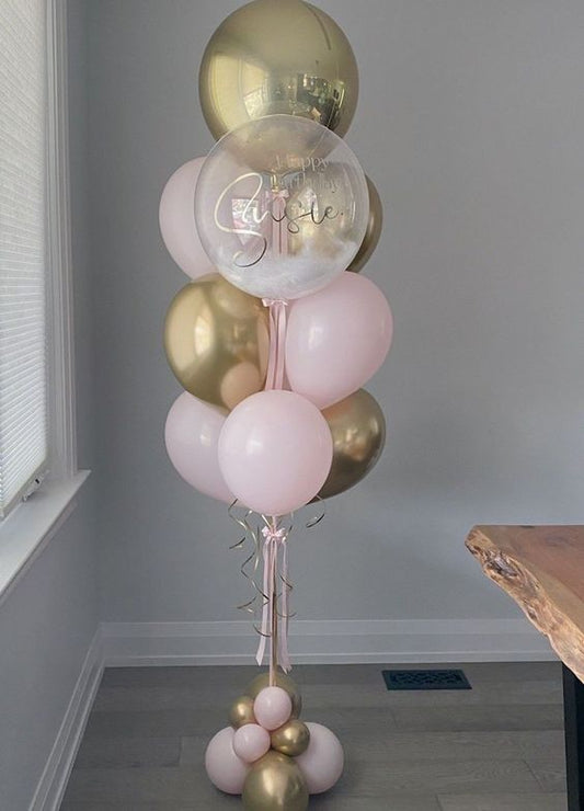 Bouquet di palloncini con bubble personalizzata